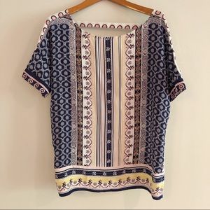 Creme Fraiche Silk V Open Back Top | Size Small